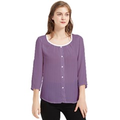 Chinese Violet - Chiffon Quarter Sleeve Blouse by FashionLane