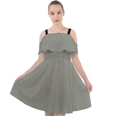 Trout Grey - Cut Out Shoulders Chiffon Dress by FashionLane