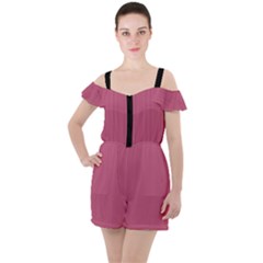 Tulip Pink - Ruffle Cut Out Chiffon Playsuit by FashionLane