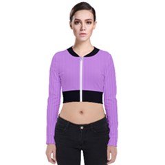 Bright Lilac - Long Sleeve Zip Up Bomber Jacket by FashionLane