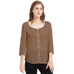 Brown Bear - Chiffon Quarter Sleeve Blouse by FashionLane