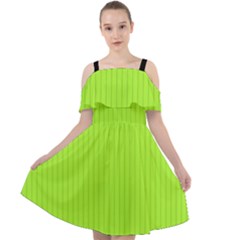 Chartreuse Green - Cut Out Shoulders Chiffon Dress by FashionLane