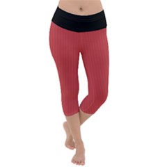 English Vermillion - Lightweight Velour Capri Yoga Leggings by FashionLane
