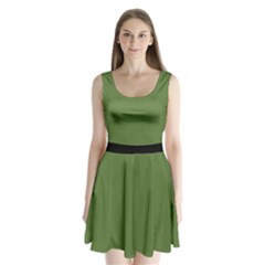 Crocodile Green - Split Back Mini Dress  by FashionLane