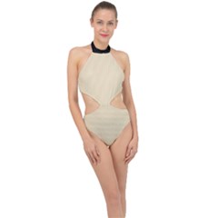 Dutch White - Halter Side Cut Swimsuit by FashionLane