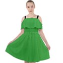 Just Green - Cut Out Shoulders Chiffon Dress View1