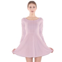 Pale Pink - Long Sleeve Velvet Skater Dress by FashionLane