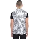 Line Art Black And White Rose Men s Puffer Vest View2