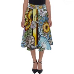 The Illustrated Alphabet - T - By Larenard Perfect Length Midi Skirt by LaRenard