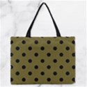 Large Black Polka Dots On Antique Bronze - Zipper Medium Tote Bag View1