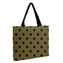 Large Black Polka Dots On Antique Bronze - Zipper Medium Tote Bag View2