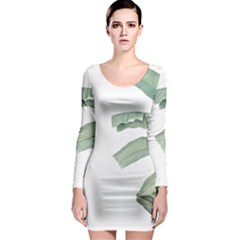 Palm Leaves Long Sleeve Bodycon Dress by goljakoff