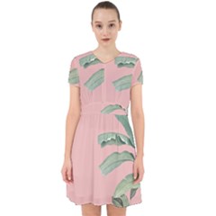 Palm Leaf On Pink Adorable In Chiffon Dress by goljakoff