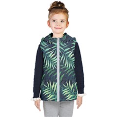 Green Leaves Kids  Hooded Puffer Vest by goljakoff