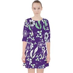 Floral Blue Pattern  Pocket Dress by MintanArt