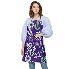 Floral Blue Pattern  Pocket Apron by MintanArt