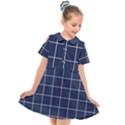 Blue Plaid Kids  Short Sleeve Shirt Dress View1