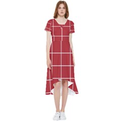 Red Plaid High Low Boho Dress by goljakoff