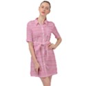 Pink knitting Belted Shirt Dress View1