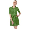 Green knitting Belted Shirt Dress View1