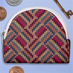 Geometric Knitting Horseshoe Style Canvas Pouch by goljakoff