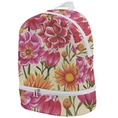 Retro Flowers Zip Bottom Backpack by goljakoff