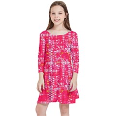 Mosaic Tapestry Kids  Quarter Sleeve Skater Dress by essentialimage