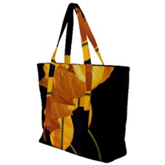 Yellow Poppies Zip Up Canvas Bag by Audy