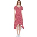 Red sashiko High Low Boho Dress View1