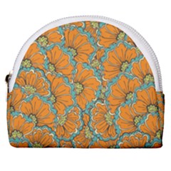 Orange Flowers Horseshoe Style Canvas Pouch by goljakoff