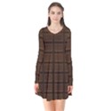 Milk chocolate Long Sleeve V-neck Flare Dress View1