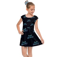 Just Beauty Words Motif Print Pattern Kids  Cap Sleeve Dress by dflcprintsclothing