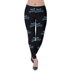 Just Beauty Words Motif Print Pattern Velvet Leggings by dflcprintsclothing