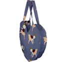 Cute  Pattern With  Dancing Ballerinas On The Blue Background Giant Heart Shaped Tote View3