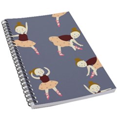 Cute  Pattern With  Dancing Ballerinas On The Blue Background 5 5  X 8 5  Notebook by EvgeniiaBychkova