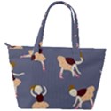 Cute  Pattern With  Dancing Ballerinas On The Blue Background Back Pocket Shoulder Bag  View2