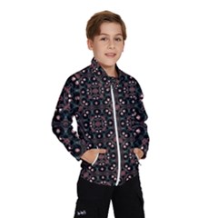 Dark Seamless Gemoetric Print Mosaic Kids  Windbreaker by dflcprintsclothing