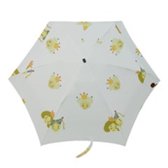 Cute Delicate Seamless Pattern With Little Princesses In Scandinavian Style With Texture Of Natural Mini Folding Umbrellas by EvgeniiaBychkova