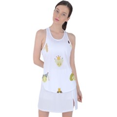 Cute Delicate Seamless Pattern With Little Princesses In Scandinavian Style With Texture Of Natural Racer Back Mesh Tank Top by EvgeniiaBychkova