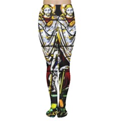 Christian Window Glass Art Print Tights by dflcprintsclothing