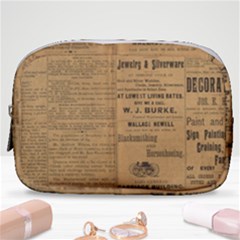 Antique Newspaper 1888 Make Up Pouch (small) by ArtsyWishy