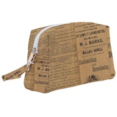 Antique Newspaper 1888 Wristlet Pouch Bag (large) by ArtsyWishy