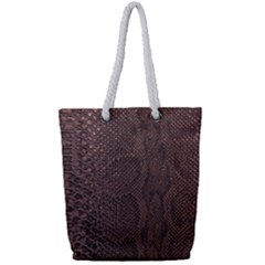 Leather Snakeskin Design Full Print Rope Handle Tote (small) by ArtsyWishy