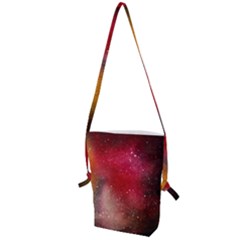 Red Galaxy Paint Folding Shoulder Bag by goljakoff