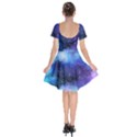 Blue space paint Short Sleeve Bardot Dress View2