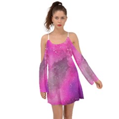 Purple Space Kimono Sleeves Boho Dress by goljakoff