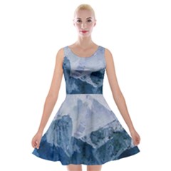 Blue Mountain Velvet Skater Dress by goljakoff