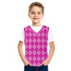 Pink Diamond Pattern Kids  Basketball Tank Top by ArtsyWishy