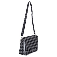 Black Diamonds Shoulder Bag With Back Zipper by ArtsyWishy