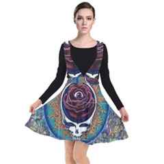 Grateful-dead-ahead-of-their-time Plunge Pinafore Dress by Sapixe